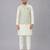 Ivory embroidered georgette sage green Men nehru jacket set