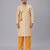 Off white printed cotton kurta set