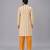 Off white printed cotton kurta set