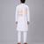 White heart printed cotton Men Kurta Set