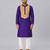 indigo purple cotton embroidered kurta set 