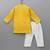 mustard yellow embroidered cotton silk kurta for men