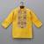 mustard yellow embroidered cotton silk kurta for men