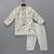 Off white printed cotton silk kurta set