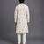 Off white printed cotton silk kurta set