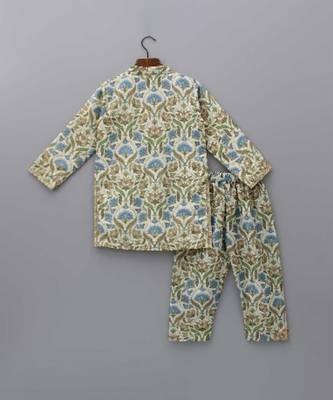 Multicolor printed cotton silk kurta set 2