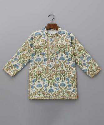 Multicolor printed cotton silk kurta set 5