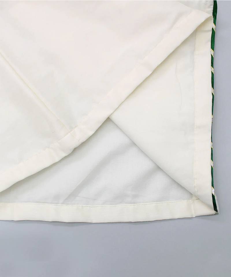 Green embroidered cotton silk dhoti kurta set