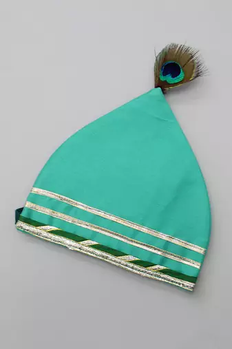 Green embroidered cotton silk dhoti kurta set