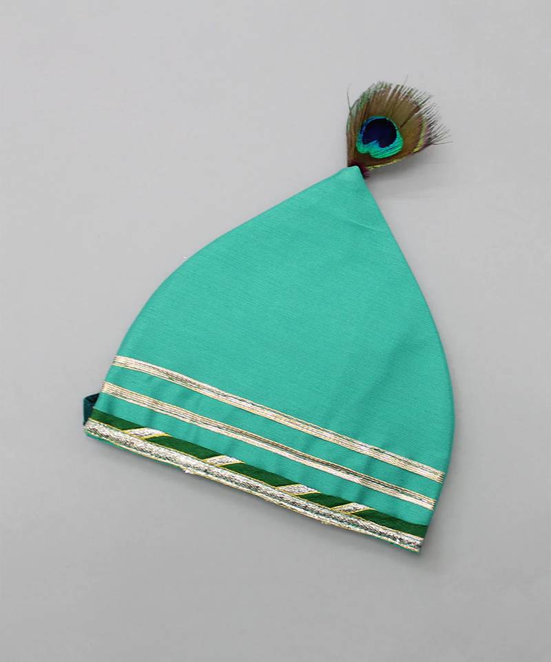 Green embroidered cotton silk dhoti kurta set