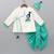 Green embroidered cotton silk dhoti kurta set