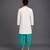Green embroidered cotton silk dhoti kurta set