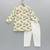 Off white printed cotton silk kurta set