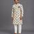 Off white printed cotton silk kurta set