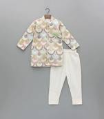 White embroidered cotton silk bandhgala set