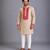 Coral printed cotton silk kurta set
