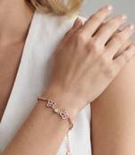  925 Sterling Silver Rose Gold Butterfly Crystal Bracelet for Women