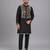 black embroidered cotton men kurta set