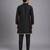 black embroidered cotton men kurta set