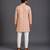Rose pink printed cotton silk kurta set