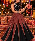 brown black roman silk  lehenga choli for festive wear