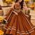 Chocolate brown  roman silk  lehenga choli for festive wear