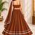 Chocolate brown  roman silk  lehenga choli for festive wear