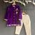 royal purple embroidered velvet men kurta set