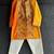 Mustard yellow embroidered cotton silk Men Kurta Set