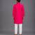 pink embroidered cotton silk kurta set for men