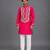pink embroidered cotton silk kurta set for men