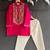 pink embroidered cotton silk kurta set for men