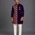 Purple embroidered cotton silk kurta set