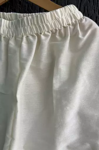 Aqua blue printed cotton silk Men Kurta Set