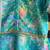 Aqua blue printed cotton silk Men Kurta Set