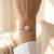 025 Sterling Silver Floral Crystal Bangle Bracelet for Women