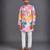white cotton silk multicolor printed kurta set