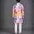 white cotton silk multicolor printed kurta set