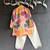 white cotton silk multicolor printed kurta set