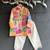 white cotton silk multicolor printed kurta set