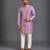 Purple embroidered cotton silk Men Kurta Set