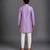 Purple embroidered cotton silk Men Kurta Set