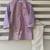 Purple embroidered cotton silk Men Kurta Set