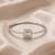 925 sterling Silver Crystal Square Design Bangle Bracelet for Women