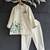 Off white embroidered cotton silk bandhgala set