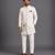 Off white embroidered cotton silk bandhgala set