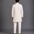 Off white embroidered cotton silk bandhgala set