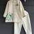 Off white embroidered cotton silk bandhgala set
