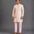 Pink printed cotton silk kurta set