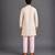 Pink printed cotton silk kurta set